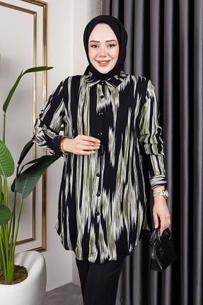 تونیک حجاب خاکی زنانه ویسکون QUMET - کد 927213727