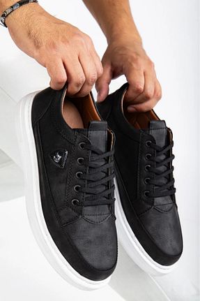 کفش اسنیکر مشکی مردانه بند دار MY GROSS SHOES - کد 927214564