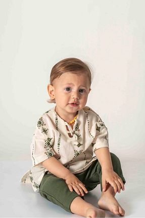 ست بالاتنه و پائین تنه سبز بچه گانه بافتنی Aspo Baby Kids - کد 927250562