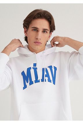 سوئیشرت سفید مردانه Slogan Mavi - کد 776801364