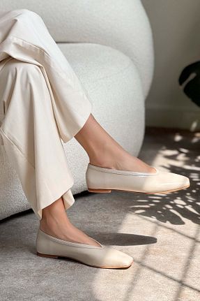 بابت بژ زنانه چرم مصنوعی NİŞANTAŞI SHOES - کد 926936240