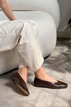 بابت قهوه ای زنانه چرم مصنوعی NİŞANTAŞI SHOES - کد 926936192