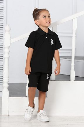 ست بالاتنه و پائین تنه مشکی بچه گانه بافتنی ixoskids club - کد 743601593