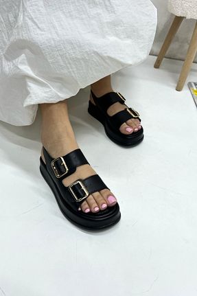 صندل مشکی زنانه پاشنه تخت inizio - کد 927237669