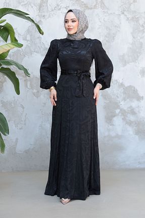 لباس مجلسی حجاب مشکی زنانه یقه ایستاده N.S NEVA STYLE - کد 932990886