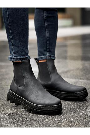 بوت / نیم بوت مشکی مردانه چرم مصنوعی ftclothing - کد 927255120