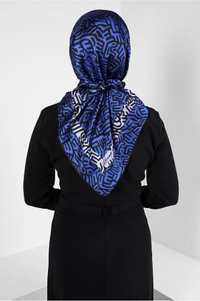 روسری سرمه ای پلی استر Alvina - کد 817395971
