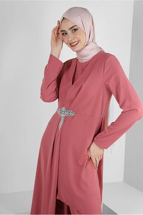 ست بالاتنه و پائین تنه حجاب صورتی زنانه رگولار Alvina - کد 804943776