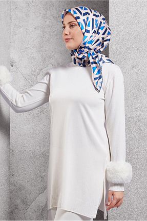 روسری سرمه ای پنبه پلی استر Alvina - کد 878015450