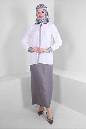 بلوز حجاب سفید زنانه رگولار Alvina - کد 805631159