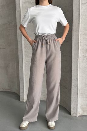 شلوار طوسی زنانه کتان macharel jeans - کد 927264856