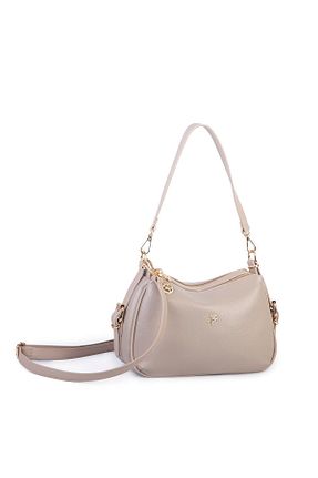 کیف پستچی بژ زنانه چرم مصنوعی Nas Bag - کد 927263310