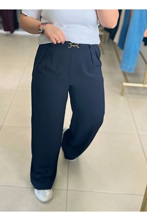 شلوار پارچه ای سرمه ای زنانه بلند NURSELİ - کد 927306617