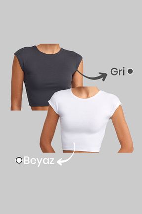 تیشرت رنگی زنانه کراپ Zec Style - کد 927318890