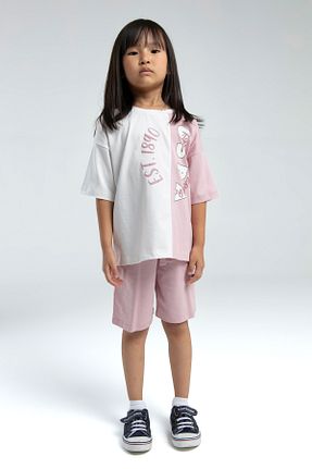 ست لباس راحتی صورتی بچه گانه ساده U.S. Polo Assn. - کد 927334298