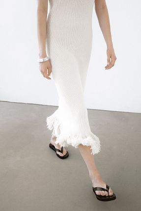 لباس سفید زنانه بافتنی Massimo Dutti - کد 927324596