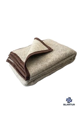 پتو تکنفره قهوه ای پشم BLANTUR - کد 783031816