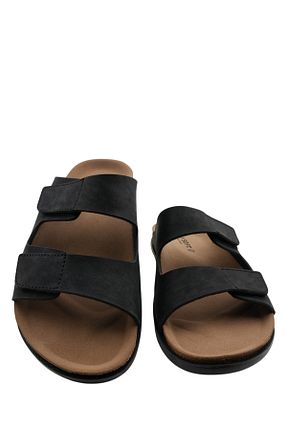 دمپائی مشکی مردانه چرم مصنوعی FLY SOFT - کد 927336354