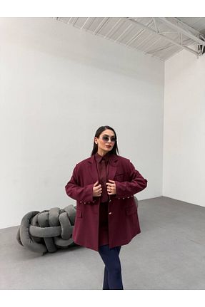 کت زرشکی زنانه اورسایز CONCEPTbyOkanGüler - کد 927347142