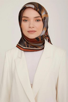 روسری سفید کرپ ساتن ابریشم Armine - کد 770678328