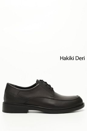 کفش کژوال مشکی مردانه چرم خالص GÖNDERİ(R) - کد 69040258