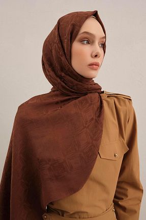 شال قهوه ای زنانه پنبه ای Armine - کد 927340817