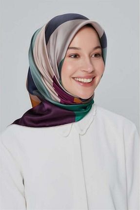 روسری آبی کرپ ساتن ابریشم Armine - کد 169819816