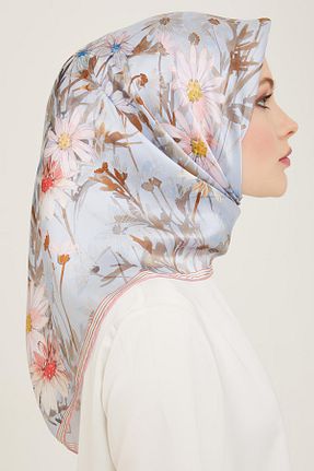 روسری بژ کرپ ساتن ابریشم Armine - کد 808367911