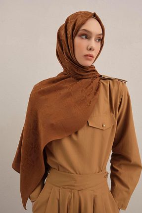 شال قهوه ای زنانه پنبه ای Armine - کد 927341247