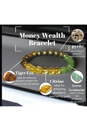 دستبند جواهر سبز زنانه سنگ طبیعی ORGANICYOU - کد 927354334