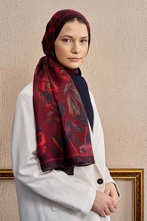 شال زرشکی زنانه پلی استر ED Scarf - کد 932925740