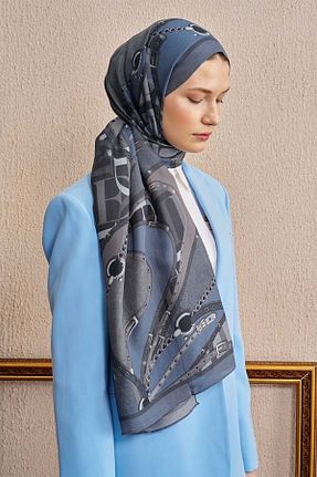 شال آبی زنانه پنبه ای ED Scarf - کد 927359766