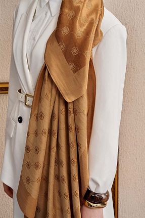 شال قهوه ای زنانه پنبه ای ED Scarf - کد 927369176