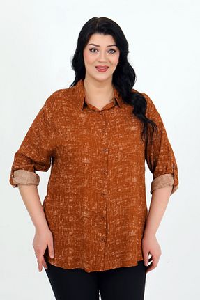 پیراهن سایز بزرگ نارنجی زنانه سایز بزرگ By Alba Collection - کد 927365611