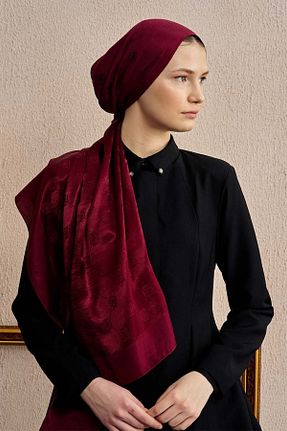 شال زرشکی زنانه پنبه ای ED Scarf - کد 927369280