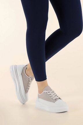 کفش اسنیکر طوسی زنانه بند دار AlbiShoes - کد 927393810