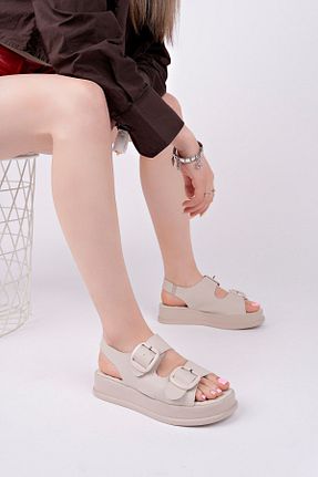 صندل بژ زنانه پاشنه پر epaavm - کد 927384780