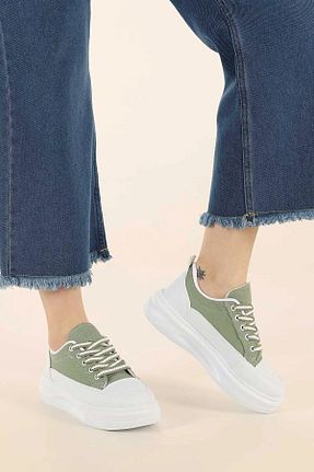 کفش اسنیکر سبز زنانه بند دار AlbiShoes - کد 927394337