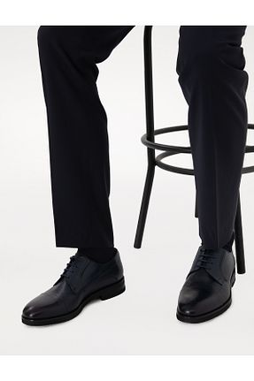 کفش کلاسیک سرمه ای مردانه چرم خالص Pierre Cardin - کد 927391593
