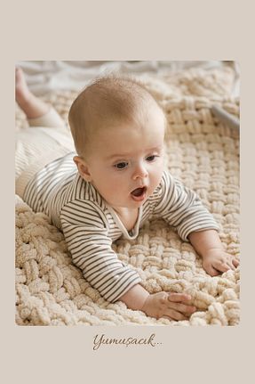 پتوی کودک و نوزاد بژ پنبه ای Nami Baby - کد 927397858
