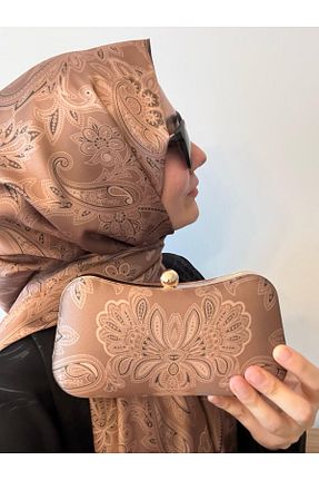 روسری قهوه ای شیفون Ceylan - کد 927399837