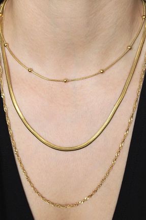 گردنبند استیل ( فولاد ) زرد زنانه استیل (فولاد) MudeCollection - کد 927405723
