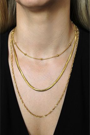 گردنبند استیل ( فولاد ) زرد زنانه استیل (فولاد) MudeCollection - کد 927405723