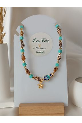 گردنبند جواهر رنگی زنانه منجق La fee aksesuar - کد 927415915