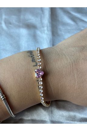 دستبند استیل (فولاد) صورتی زنانه استیل (فولاد) shop - کد 927419667
