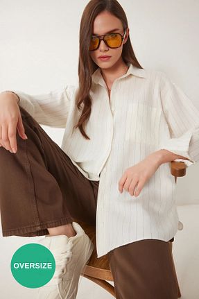 پیراهن بژ زنانه اورسایز Lovelyİstanbul - کد 924158716