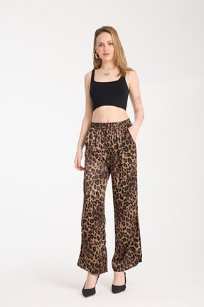 شلوار قهوه ای زنانه بافتنی İLKCET MODA - کد 858495533