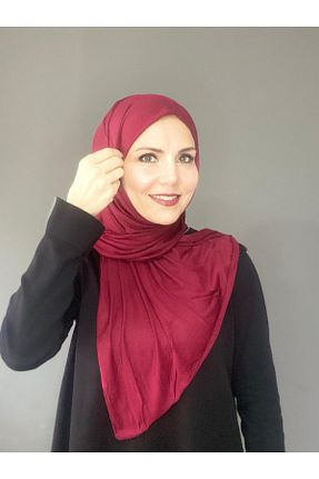 شال زرشکی زنانه پنبه ای The Message - کد 927503462