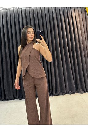 ست بالاتنه و پائین تنه قهوه ای زنانه Butik - کد 927514088