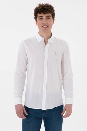 پیراهن سفید مردانه یقه دکمه دار U.S. Polo Assn. - کد 927528653